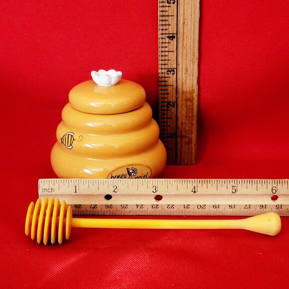 Honey Miel Honey Pot Honey Bowl and Dipper Bees and Honey Dish Bee Hive - Picture 10 of 10
